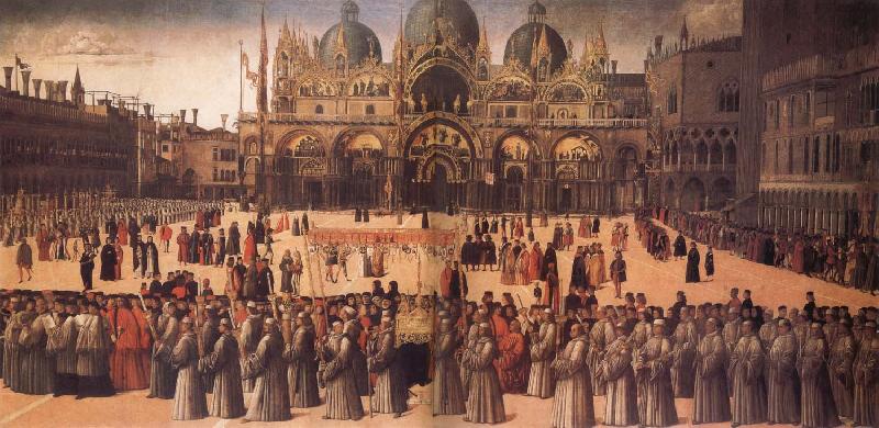 Gentile Bellini Procession in St Mark's Square oil painting image